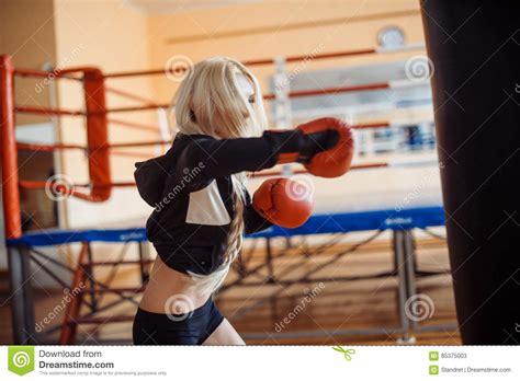Pretty Sport Woman With Boxing Gloves Stock Image Image Of Arts