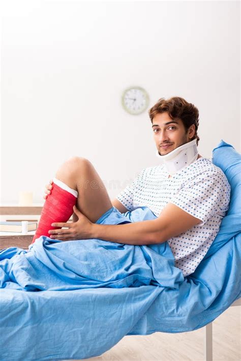 The Injured Man Waiting Treatment In The Hospital Stock Image Image