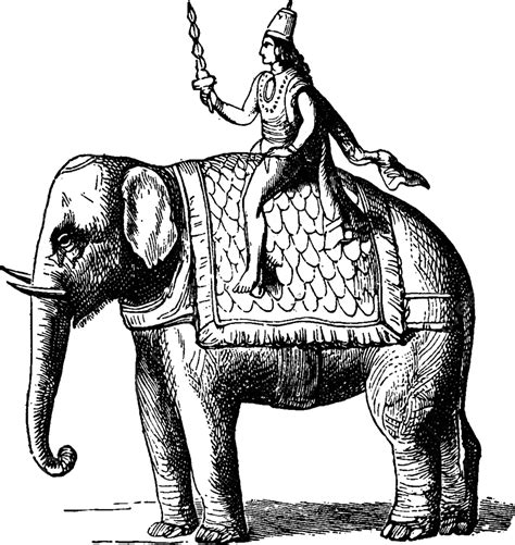 Indra Vintage Illustration Elephant Vin Heaven Vector Elephant Vin