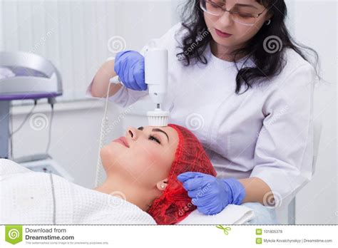 Hardware Cosmetology Cleaning The Skin With A Brush Stock Photo