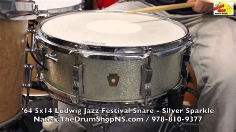 64 Ludwig Jazz Festival Snare Drum 5x14 Silver Sparkle The Drum