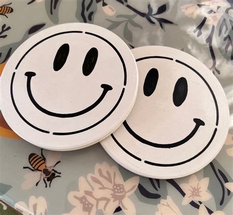Smiley Face Coaster Emoji Coaster Trivet Etsy