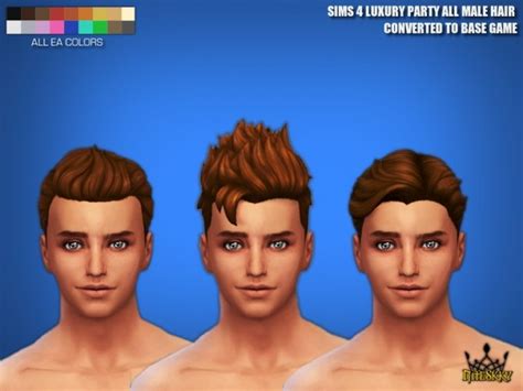 Sims 4 Luxury Party All Male Hair Converted To Base Game Sims 4 Hair