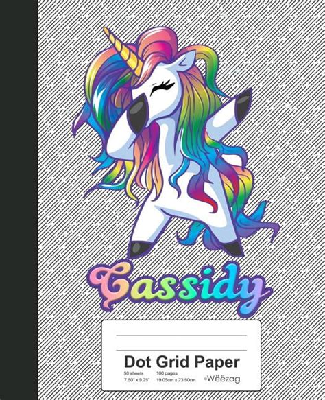 Dot Grid Paper Cassidy Unicorn Rainbow Notebook
