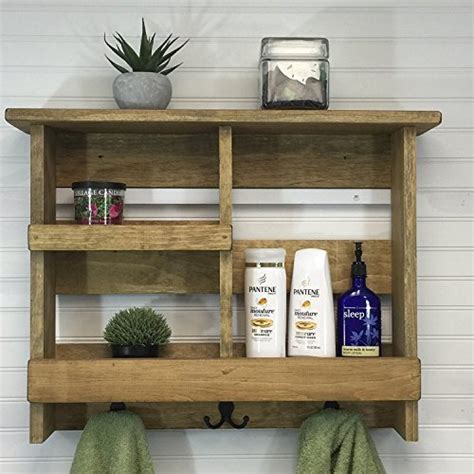 The piece is made from a sturdy metal frame, touched up with a shiny finish that will add beautiful accent value to your walls. Bathroom Shelf,Rustic Bath Towel Rack, metal hooks ...