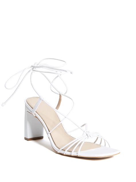 Lia Lace Up Heeled Sandal True White Womens Marciano Shoes Joshua