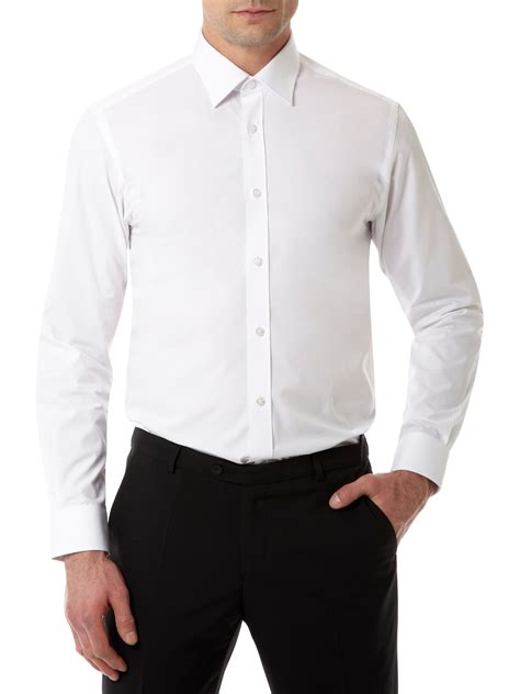 Its napped component, that is to say slightly scraped, provides more softness when in contact with the skin. Remus uomo Plain Classic Fit Long Sleeve Formal Shirt in ...