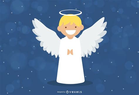 Angel Child Cartoon Illustration Vector Download