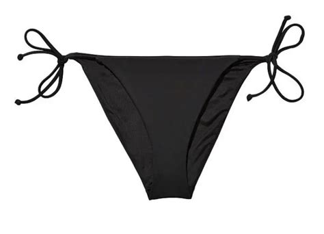 Nwt Victorias Secret Essential Cheeky String Black Bikini Swim Bottom