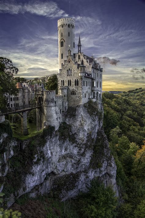 The Castle And The Cliff Lichtenstein Castle German Schloss