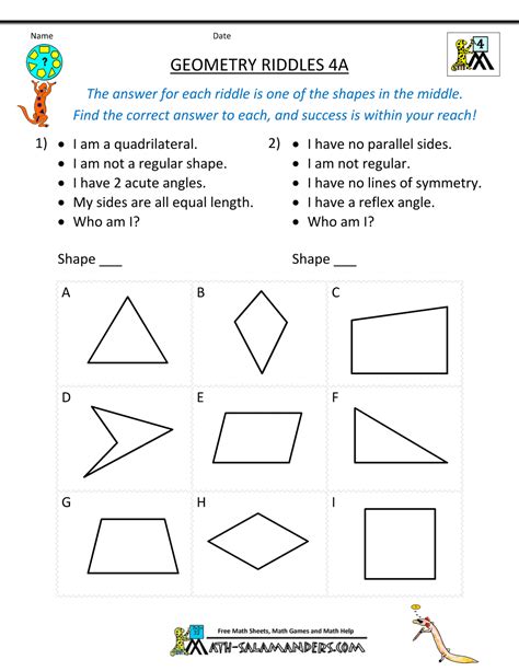 Collections_bookmark use the table below to find videos, mobile apps, worksheets and. Geometry Worksheets - Riddles