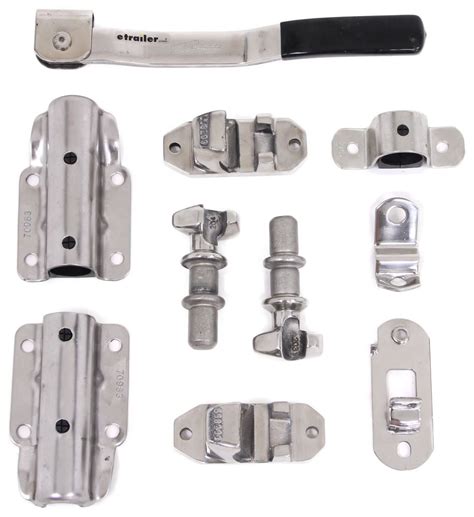 Cam Action Lockable Door Latch Kit For Large Enclosed Trailers Polished Stainless Steel Polar