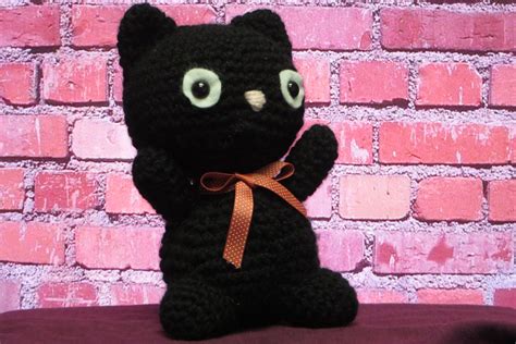 Amigurumi Crochet Black Cat Stuffed Black Cat Halloween Cat Etsy
