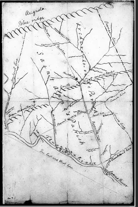 1777 Map Of Albemarle County Va With Augusta Amherst Orange And