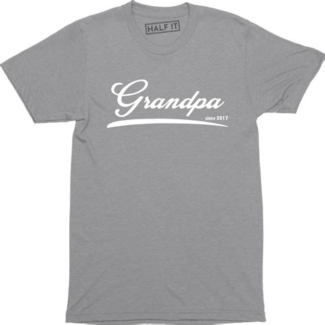 Grandpa Since 2017 Cute Grandfather Fathers Day T Mens T Shirt