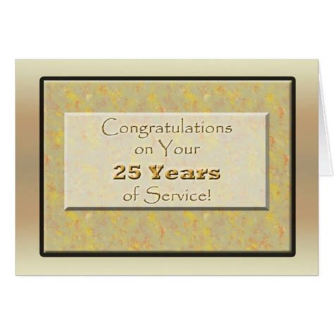 Employee 25 Years Of Service Or Anniversary Card Zazzleca