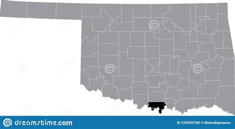 Location Map Of The Love County Of Oklahoma Usa Stock Vector