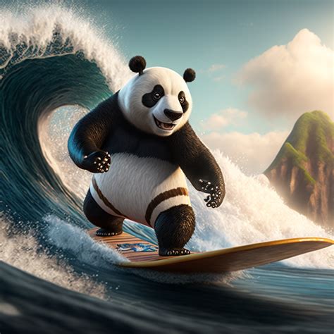 From Bamboo To Surfboards Watch Pandas Master The Art Of Surfing In