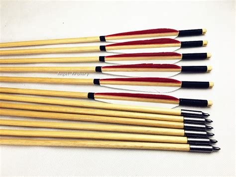 One Dozen 12pk Wooden Arrow Cedar Wood Arrows Archery Recurve Bow