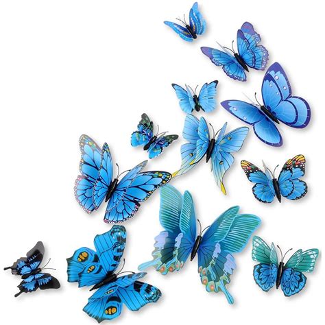 Mixed Of 12pcs 3d Butterfly Wall Stickers Decor Art