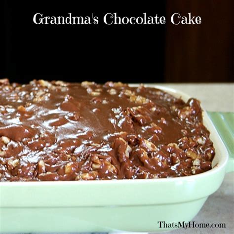 Add the melted chocolate to the batter and mix until fully incorporated, about 3 minutes on medium speed. Grandmas Chocolate Cake - Recipes Food and Cooking