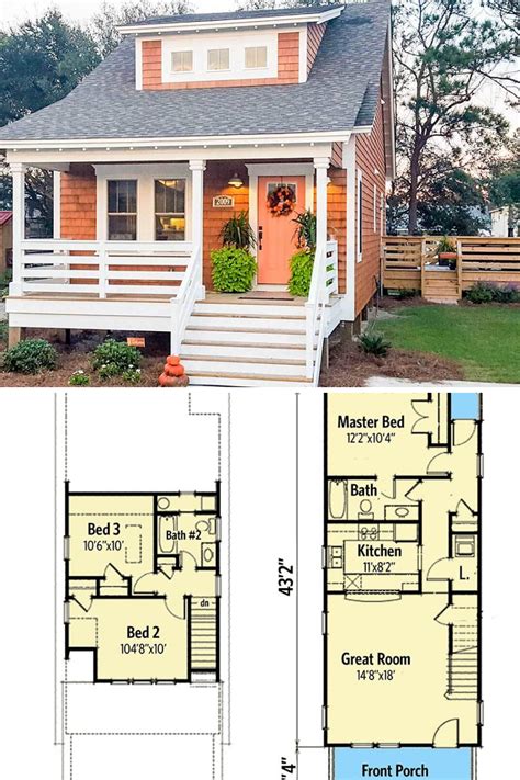 Two Story House Plans With Porches And Steps To The Second Floor Are