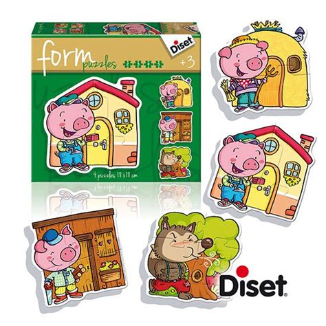 Characters From The Three Little Pigs Story Form Puzzles Collection
