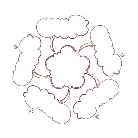 Mind Mapping Cloud Bubble Five Plan Cloud Drawing Bubble Drawing