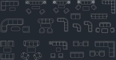Couches And Sofas In Plan Free Cad Block And Autocad Drawing