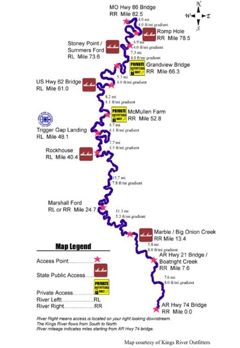 Kings River Arkansas Rockhouse To Trigger Gap Overview Map Kayak Trip