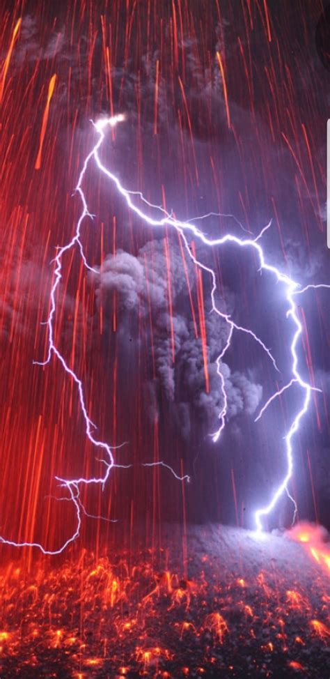 Volcano Lightning Wallpaper