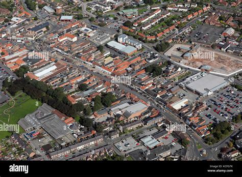 Aerial View Of Northallerton Town Centre North Yorkshire Uk Stock