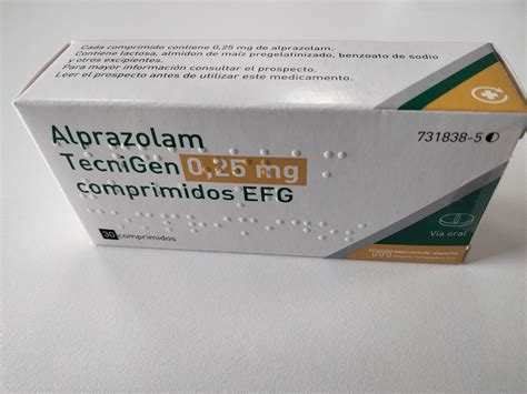 Alprazolam Tecnigen Efg 025 Mg 30 Comprimidos Farmacéuticos