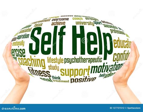 Self Help Word Cloud Hand Sphere Concept Stock Illustration