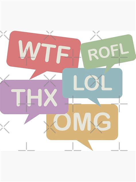 Social Media Wtf Rofl Lol Thx Omg Tee Poster For Sale By Quickkaart