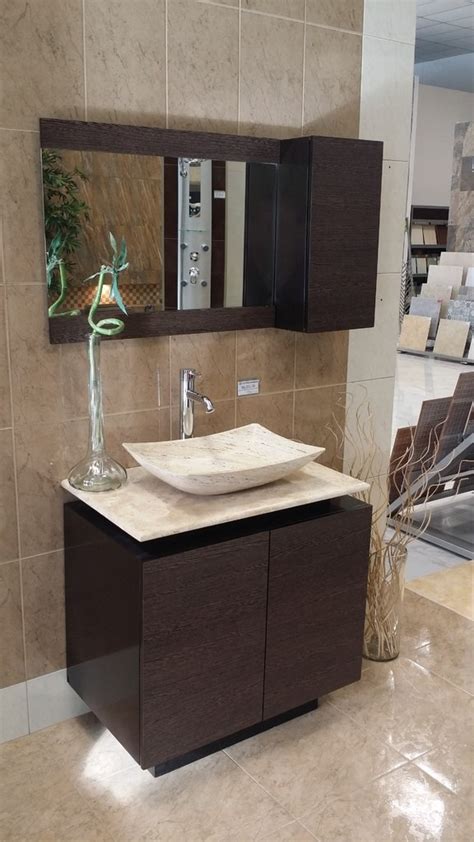 Mueble De Baño Con Lavabo De Marmol Y Espejo Mdf Bety 964110 En