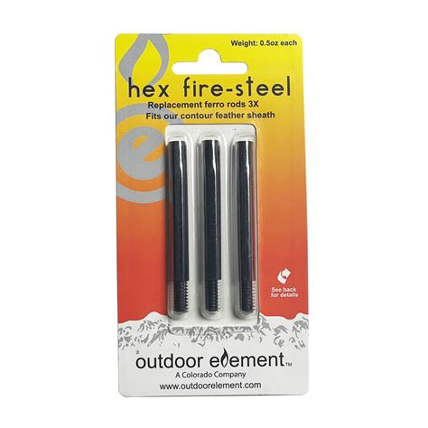 Hex Fire Steel Replacement 3pk Contour Feather Knife