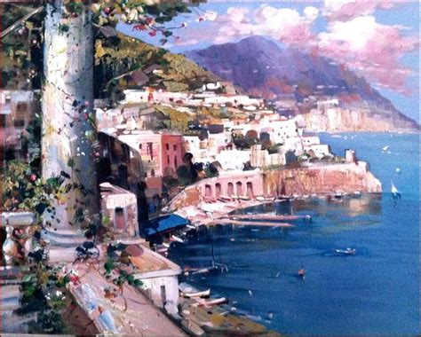 Amalfi Seascape Italy Painting By Ernesto Di Michele Fine Art America