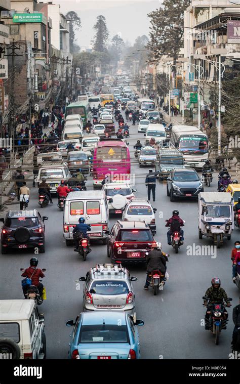 Traffic Jam Kathmandu Nepal Asia Stock Photo Alamy
