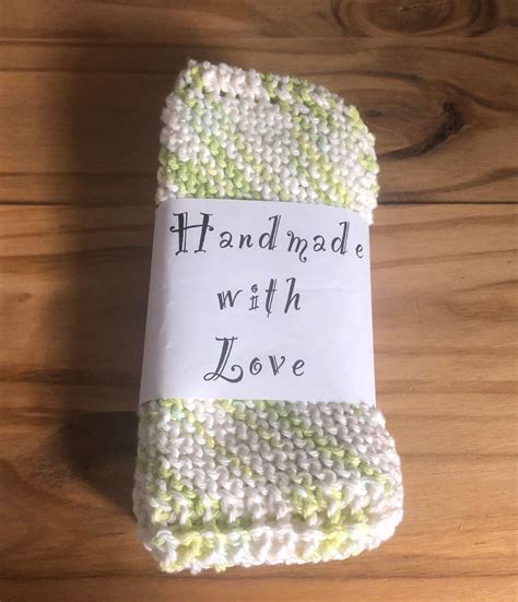 Hand Knitted 100 Cotton Washcloths Etsy