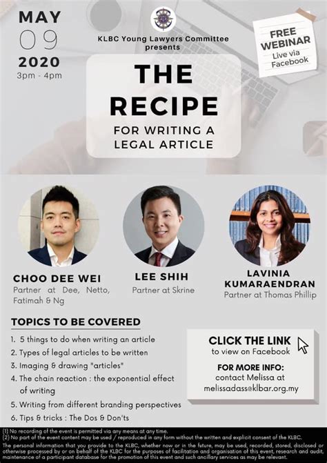 Space for rent wisma badan peguam malaysia 2 leboh pasar besar kl. KL Bar Young Lawyers Webinar: The Recipe for Writing a ...