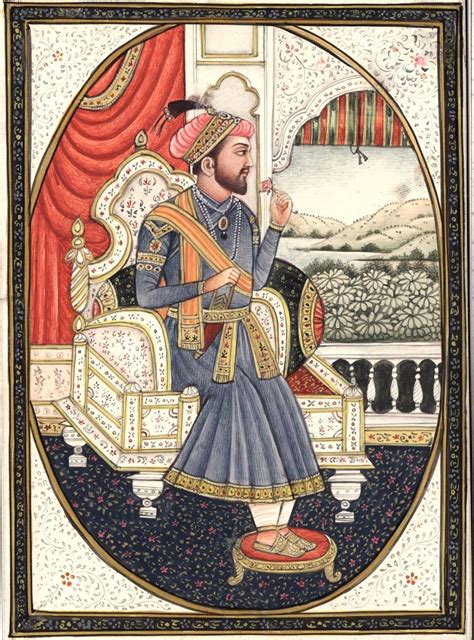 Mughal Miniature Painting Emperor Shah Jahan Empress Mumtaz Mahal Rare