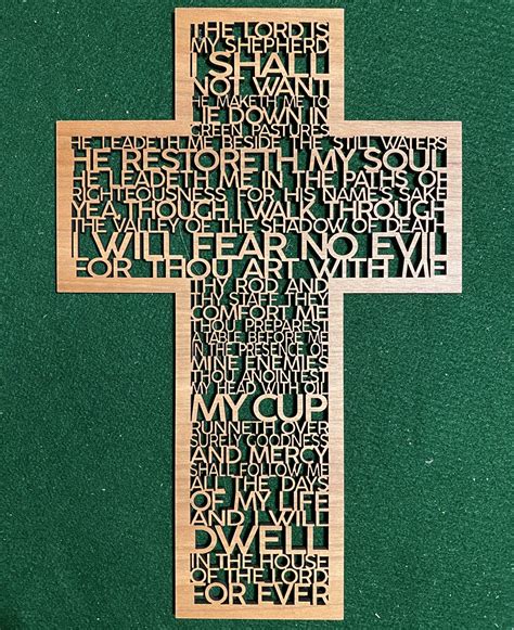 Psalm 23 Cross 3d Print Rva