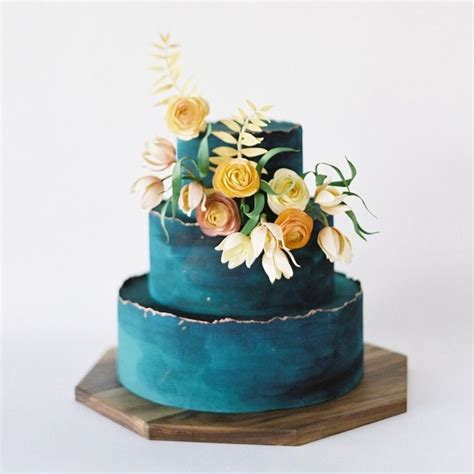 Cake By Nine Cakes Yellow Wedding Cake Floral