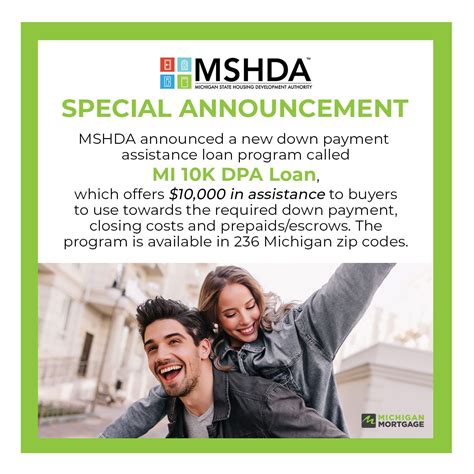 MSHDA Announces 10 000 Down Payment Assistance Program For Michigan