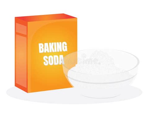 Soda In A Craft Paper And Glass Bowl Of Baking Soda Isolated On White