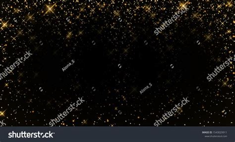 Gold Glitter Particles Black Background Christmas Luxury Greeting Card