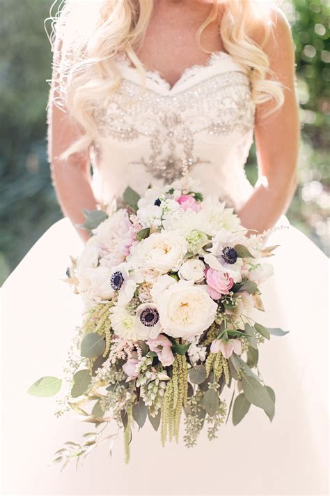 Bridal wedding bouquet in pink hydranga & yellow roses. Wedding Flowers: Anemone Bouquets & Anemone Centerpieces ...
