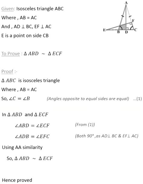 e is a point on side cb produced of an isosceles triangle abc with ab ac if ad perpendicular bc