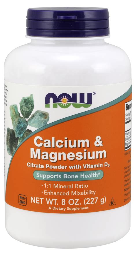 Now Supplements Calcium And Magnesium Citrate Powder With Vitamin D3